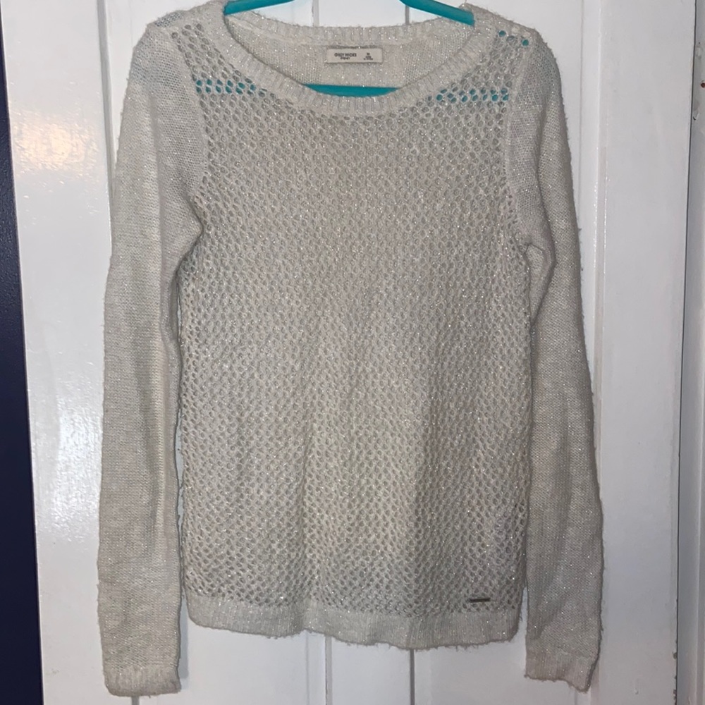 Sparkling White Gilly Hicks Sweater Size Medium